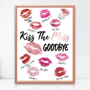 y_bong bachelorette party decorations - framed kiss the miss goodbye party decor - 12''x16'' rose gold bridal shower centerpiece hen night games party supplies gift