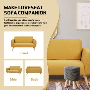 Artdeco Home Loveseat Sofa 58" W Upholstered Fabric Modern Design Small Couch for Small Space, Living Room, Apartment (Polyester, Mustard)