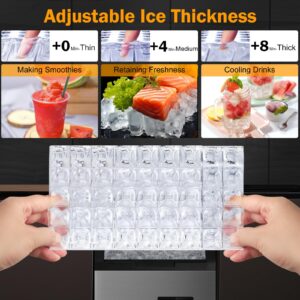 Commercial Ice Maker Machine, 140Lbs/24 with 2 Water Inlet Modes, 45Pcs Ice Cubes 8 Mins, 15" Stainless Steel Under Counter/Freestanding Ice Machine with 35Lbs Storage Bin for Home/Shop/Office/Bar