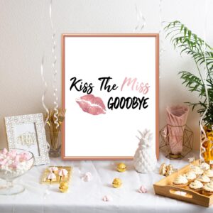 Y_Bong Bachelorette Party Decorations - Framed Kiss The Miss Goodbye Party Decor - 12''X16'' Rose Gold Bridal Shower Centerpiece Hen Night Games Party Supplies Gift