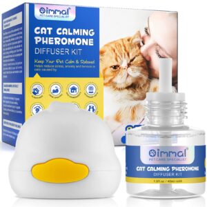 calming diffuser for cat, 2-in-1 cat anxiety relief refill, cat pheromone diffuser plug-in, pheromone diffuser to reduce cat stress, spraying & scratching(1x48ml refill)