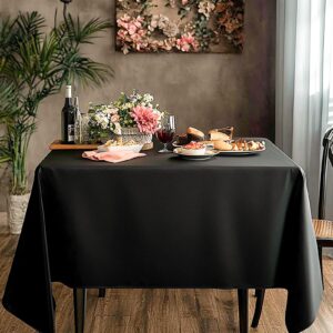 Aocoz Square Tablecloth 52 x 52 Inch Black Tablecloths Stain-Wrinkle Resistant Washable Polyester Table Cloths for Holiday, Buffet Parties,and Wedding