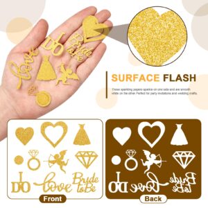 Verichy 200pcs Wedding Table Confetti, 10 Shapes Table Scatters Glitter Diamond Ring Circle Dots Hearts for Bridal Shower Marriage Ceremony Anniversary Valentine's Day Party Decorations