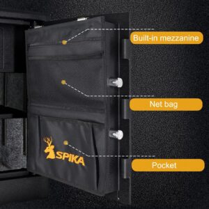 SPIKA Fingerprint Home Safe Box,3 Cubic Large Capacity Safe with Key Lock and Digital Keyboard