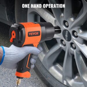 VEVOR 1/2-Inch Air Impact Wrench - High Torque 1400 ft-lbs - Lightweight 4.6 lb - Includes 11-Piece CR-V Steel Impact Socket Set & Carrying Case