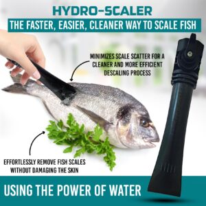 HydroScaler Fish Scaler - Water-Powered Fish Scale Remover - Durable Fish Descaler Tool - No Mess - Easy to Use Fish Cleaning Tools - Modern Fish Scale Scraper for Home, Commercial Use