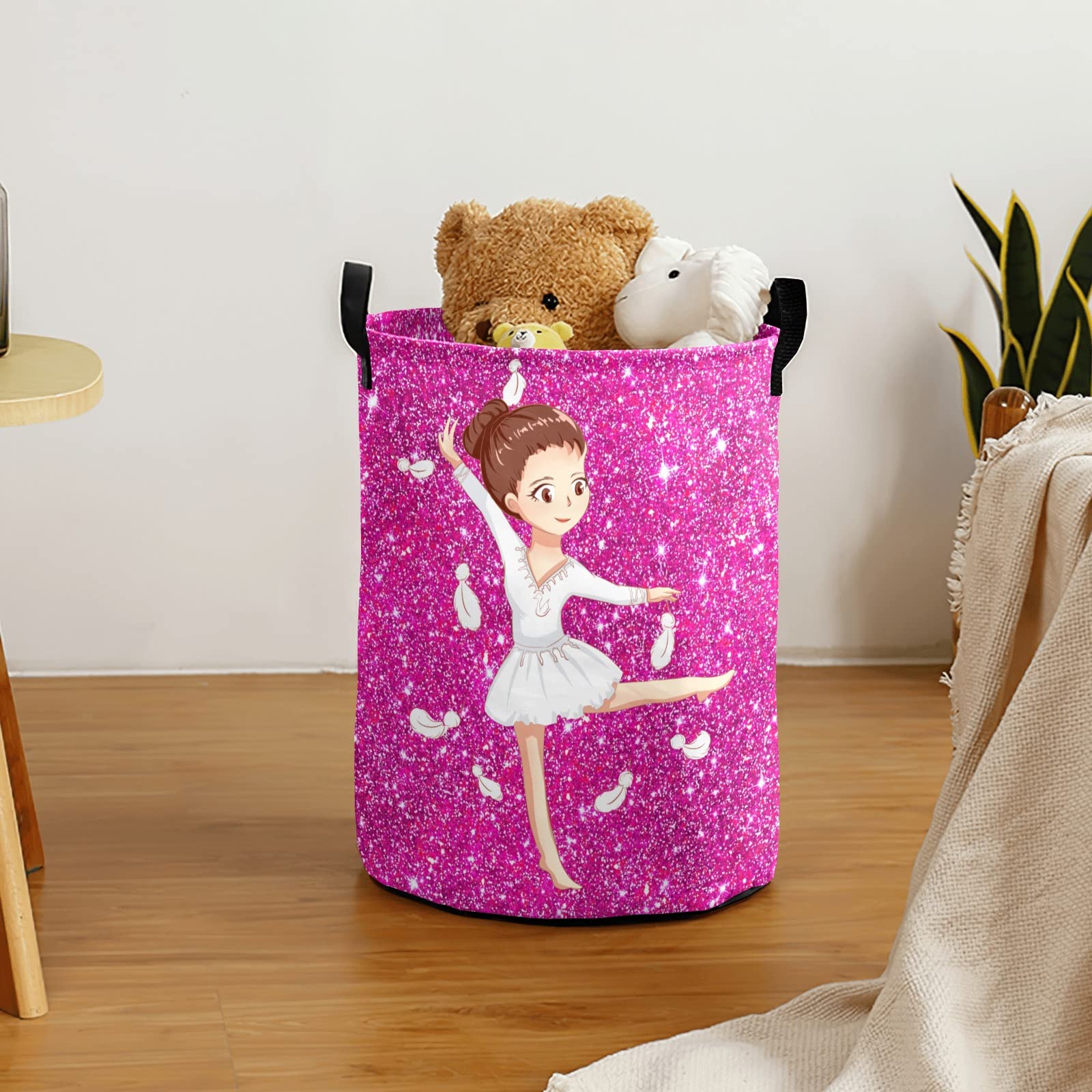 Personalized Girl Dance Ballet Laundry Baskets Custom Name or text Laundry Hampers for Women Man as Festival Gift