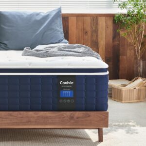 Coolvie 14 Inch California King Mattress, Hybrid Cal King Mattress in a Box, Medium Firm Feel, 4 Layer Premium Foam with Pocket Springs for Motion Isolation, Pressure Relieving, 100-Night Trial