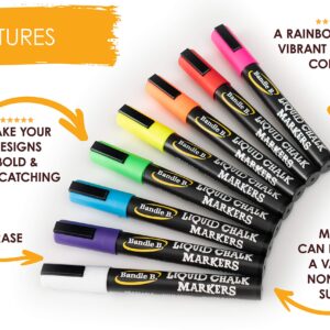 4-Pack White Erasable Chalk Markers - Non-Toxic, Water-Based, Reversible Tips For Kids & Adults, Glass & Chalkboards