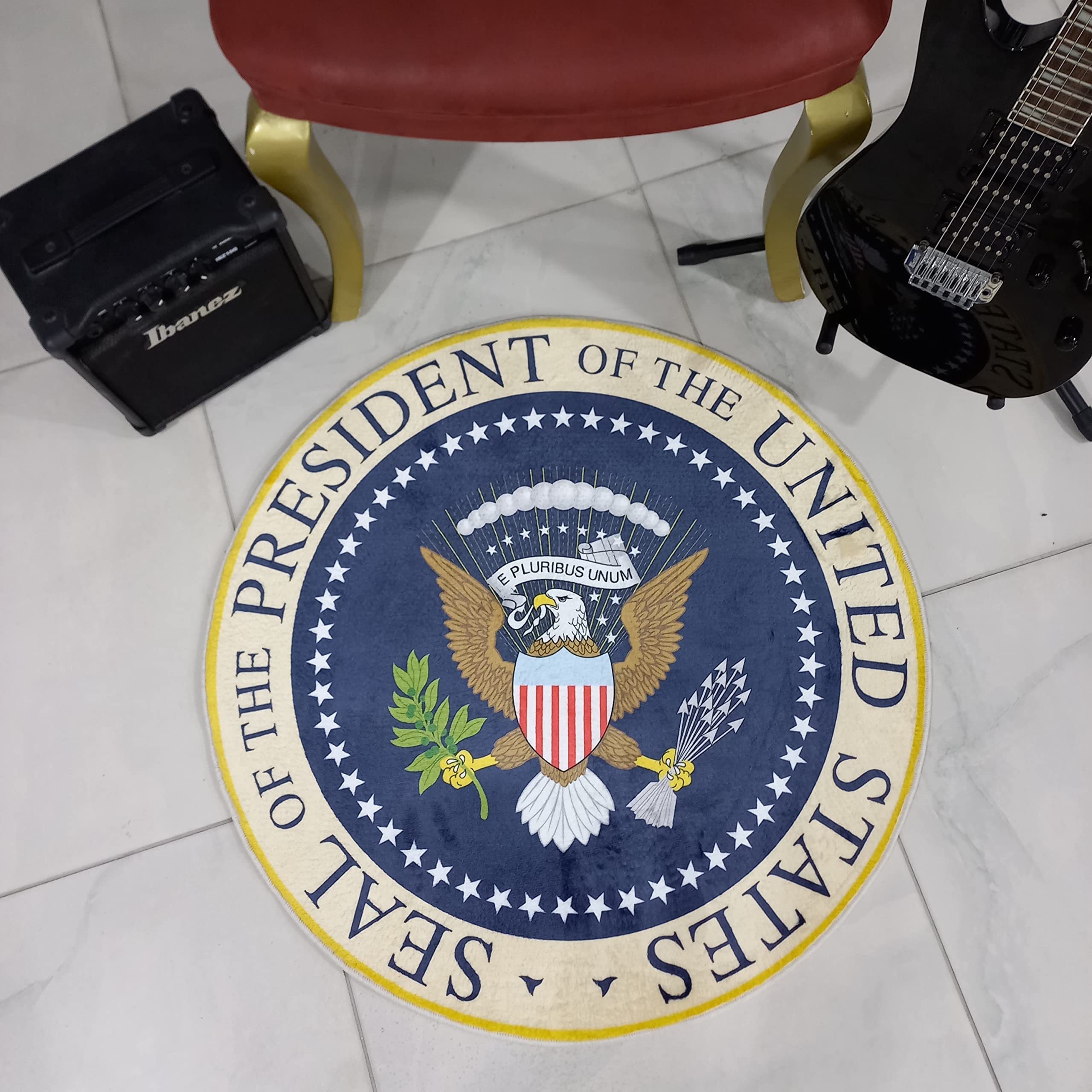 Rugendary Seal of President of United States Rug American Eagle Carpet Office Area Rug Living Room Bedroom Kitchen Doormat (Ultra Soft Quality, 4x4 ft.)