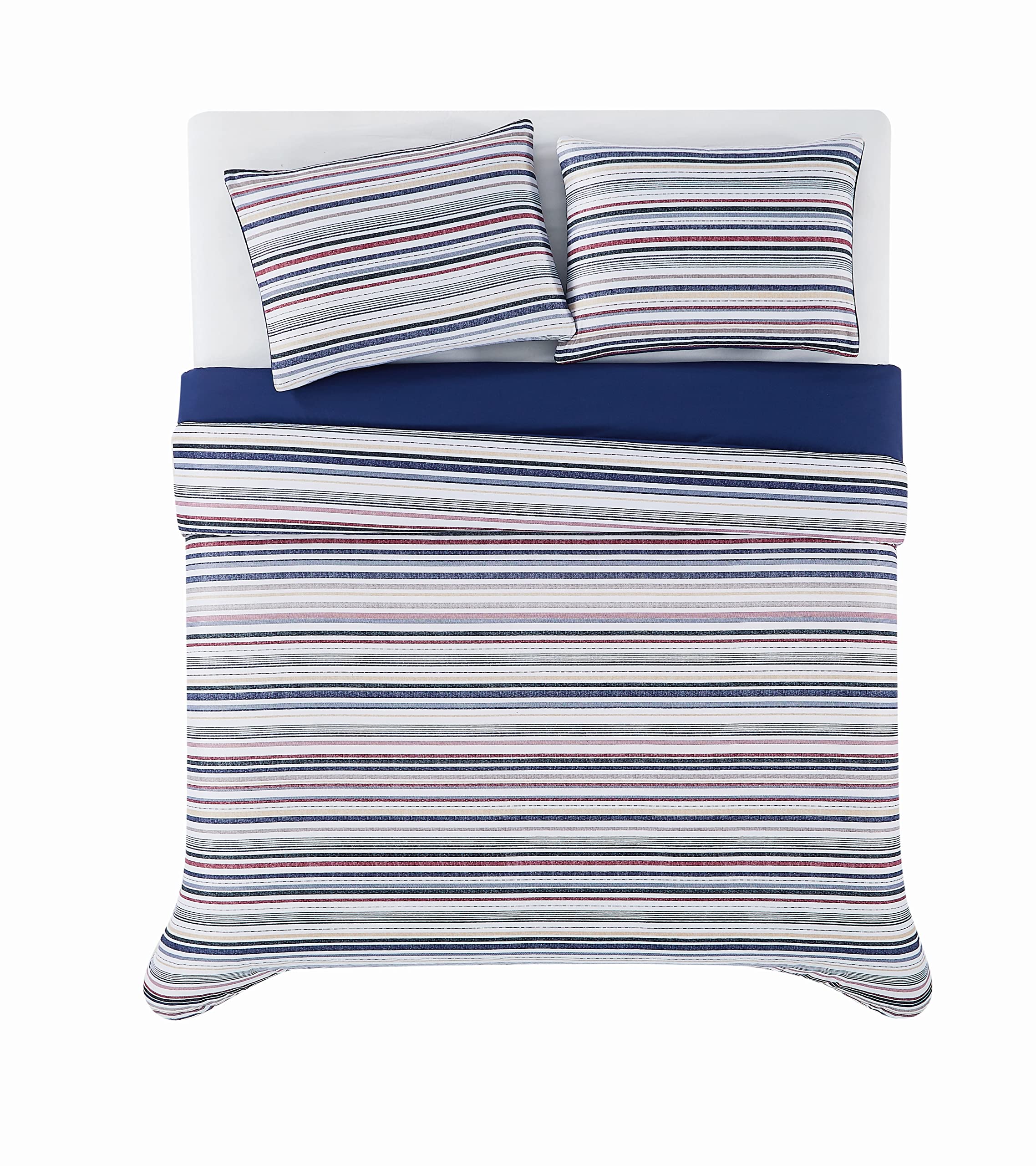 Truly Soft Teagan Stripe Stripe Full/Queen 3 Piece Duvet Cover Set