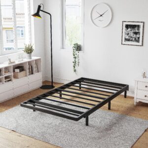 Aardhen Twin 2 Inch Box Spring & Bed Slat Replacement/Metal Frame with Steel Slats/Quick Lock Bunkie Board/Easy Assembly