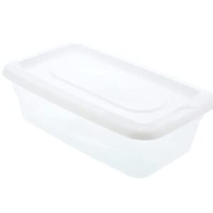 Essentials Plastic Storage Boxes with Lids, Multipurpose & Stackable- Pack of 1, 5 Quarts