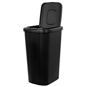 13.3 Gallon Trash Can, Touch Top Slim Kitchen Trash Can, Black, Pack of 2 (Color : Black)