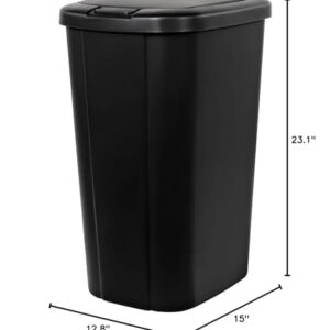 13.3 Gallon Trash Can, Touch Top Slim Kitchen Trash Can, Black, Pack of 2 (Color : Black)