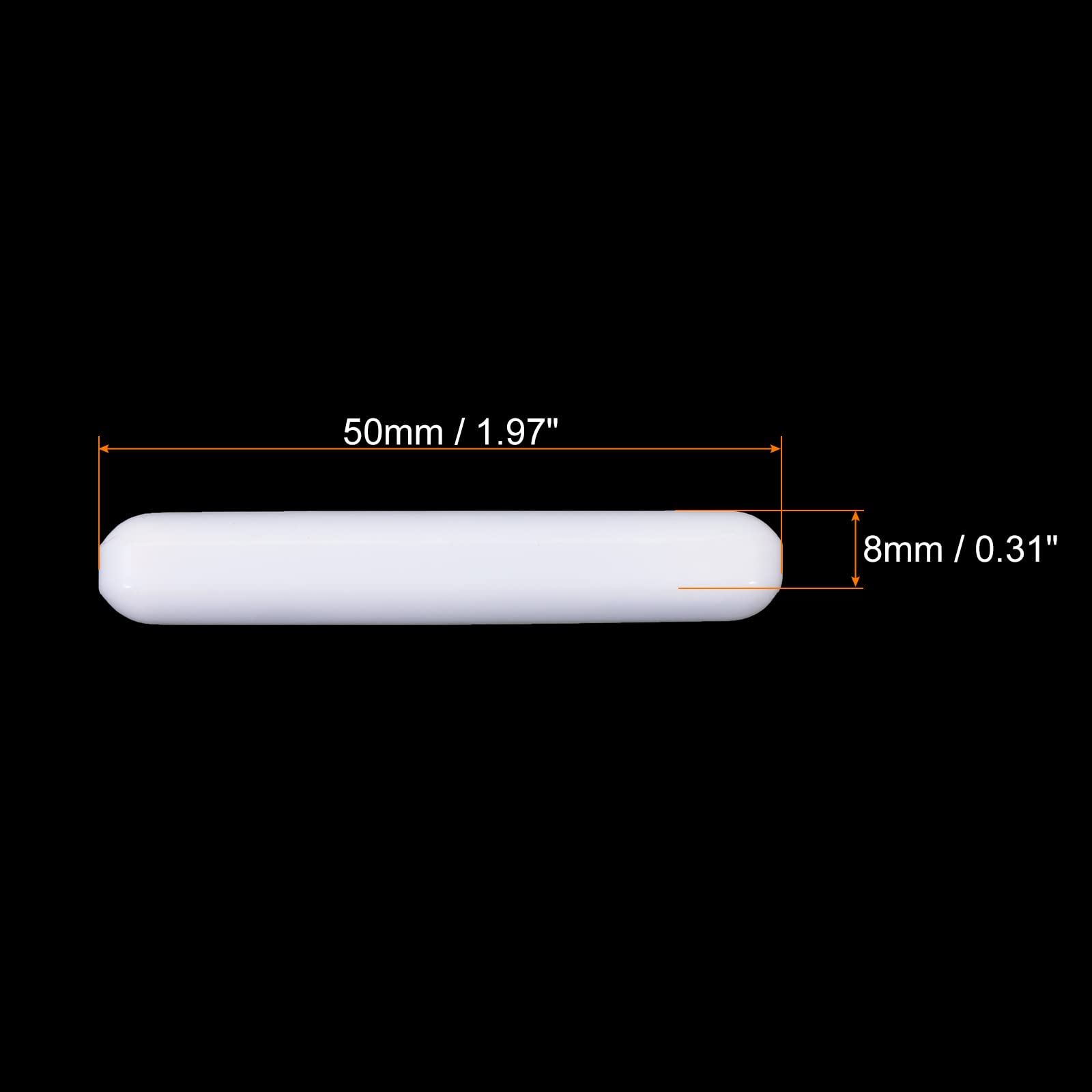 MECCANIXITY Magnetic Stirrer Mixer Stir Bar Rod 50mm/1.97" Cylinder Shape PTFE Coating Magnet White for Laboratory 3Pcs