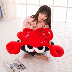 XIYUAN 24 inch Crab Plush Toy, Crab Plush Pillow, Super Soft Marine Life Plush Stuffed Animal Cushion for Boys and Girls Cuddle Gift (Red)