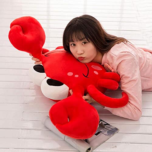 XIYUAN 24 inch Crab Plush Toy, Crab Plush Pillow, Super Soft Marine Life Plush Stuffed Animal Cushion for Boys and Girls Cuddle Gift (Red)