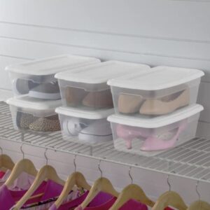 essentials plastic storage boxes with lids, multipurpose & stackable- pack of 1, 5 quarts