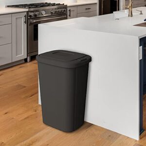 13.3 Gallon Trash Can, Touch Top Slim Kitchen Trash Can, Black, Pack of 2 (Color : Black)