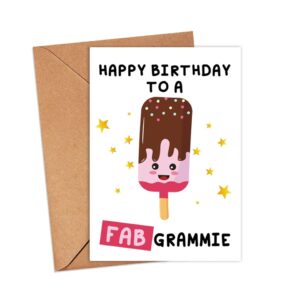 GavinsDesigns Happy Birthday To A Fab Grammie Card - Greeting Card - Happy Birthday Card - Fab Birthday Gift For Her - Fab Grammie Card - Fab Birthday For Grammie Card - Funny Birthday Card