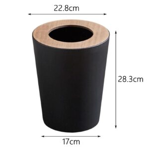 Yajuyi Trash Can Enclosure Indoor Bathroom Wastebasket Large Dustbin Round Opening Top Trash Cans Toilet Waste Bins for Home Toilet Dorms Bedroom, 9L Black