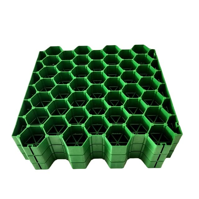 Permeable Grass Pavers Grid Flat-Interlocked,HDPE Plastic Shed Base for Landscaping and Soil Reinforcement in Parking Lots,RV and Boat Storage Pads,Driveways (4 Pieces/11 sq.ft.) (Green)