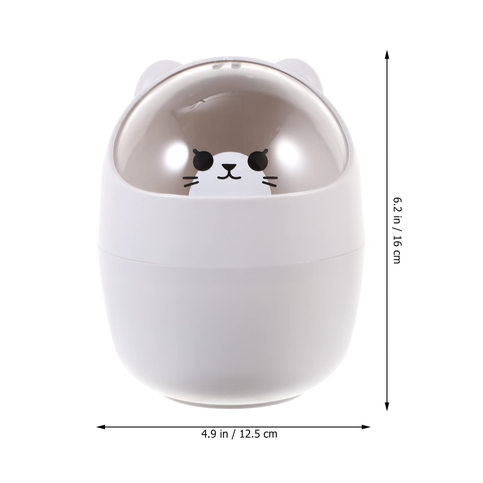 BESPORTBLE Desktop Mini Trash Bin with Shake Lid Cute Desktop Trash Can Plastic Wastebasket Countertop Garbage Storage Bucket Small Waste Bin for Desk Car Office Kitchen, 6.2 * 4.9in