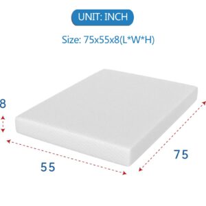 Full Size Mattress, 8 Inch Gel Memory Foam Mattress for Pressure Relief, Medium Firm Mattress in a Box, CertiPUR-US Certified, Fiberglass Free, with Washable Cover