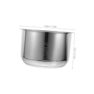 UPKOCH Inner Cooking Pot 3L Stainless Steel Pot for Rice Cooker and Rice Cooker Liner Rice Cooking Container Rice Maker Accessories for Rice Maker Cooker