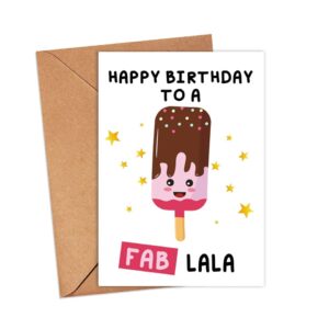 GavinsDesigns Happy Birthday To A Fab Lala Card - Greeting Card - Happy Birthday Card - Fab Birthday Gift For Her - Fab Lala Card - Fab Birthday For Lala Card - Funny Birthday Card