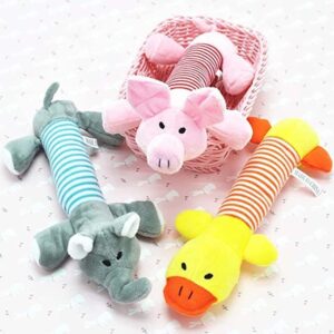 OHKEIYOY Cute Pet Dog Cat Plush Sound Dog Toys Funny Fleece Durability Chew Molar Toy Fleece Plush Dog Toy Fit for All Pets