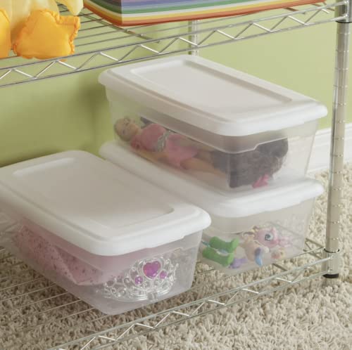 Essentials Plastic Storage Boxes with Lids, Multipurpose & Stackable- Pack of 1, 5 Quarts