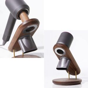 Hair Dryer Holder for Dyson Supersonic, Magnetic Hair Dryer Display Holder Walnut Wood Bathroom Organizer for Dyson Supersonic Hair Dryer Accessories (for Dyson Supersonics Stand Holder)