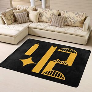 pittsburgh skyline 412 area rugs home decor floor mats living room bedroom kitchen carpet 63 x 48 inch