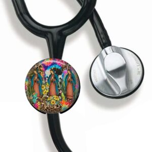 CHNLML Stethoscope Name Tag Nurse Doctor Stethoscope ID Tag Customized Steth ID Tag (Flower Our Lady of Guadalupe)