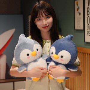 Cute Soft Penguin Stuffed Animals Penguin Plush Toys Penguin Plushies Throw Pillow Penguin Hugging Cuddly Penguin Doll Gift for Kids and Lovers in Birthday, Christmas, Valentine (Navy, 14-Inch)