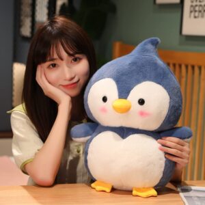 Cute Soft Penguin Stuffed Animals Penguin Plush Toys Penguin Plushies Throw Pillow Penguin Hugging Cuddly Penguin Doll Gift for Kids and Lovers in Birthday, Christmas, Valentine (Navy, 14-Inch)