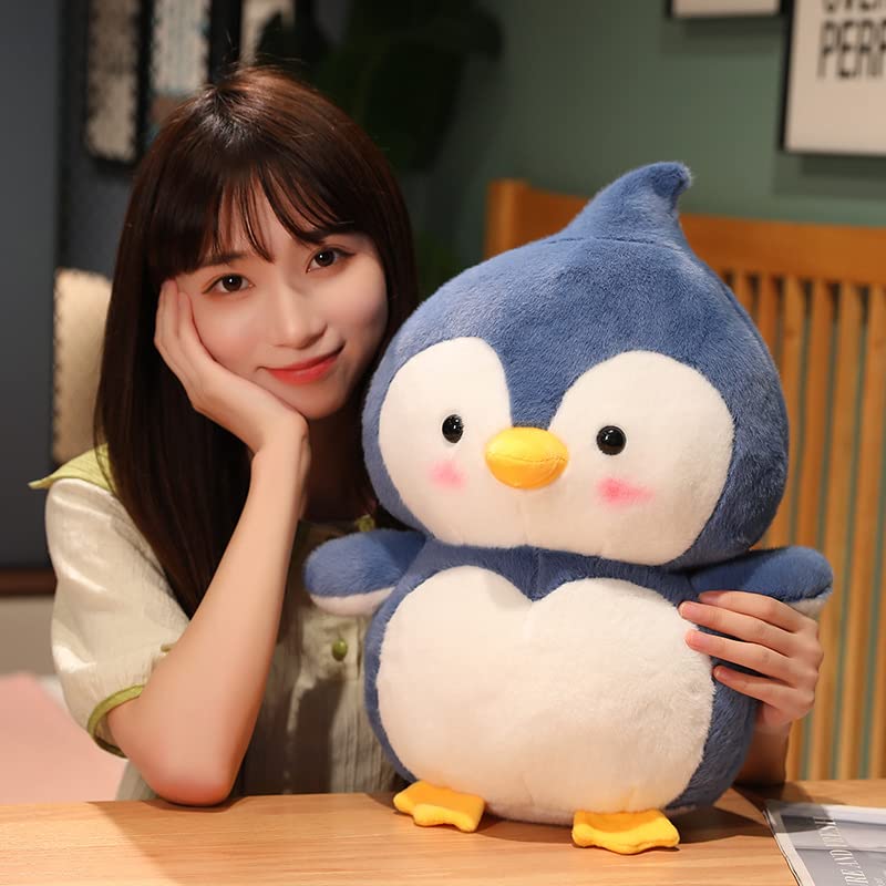 Cute Soft Penguin Stuffed Animals Penguin Plush Toys Penguin Plushies Throw Pillow Penguin Hugging Cuddly Penguin Doll Gift for Kids and Lovers in Birthday, Christmas, Valentine (Navy, 14-Inch)