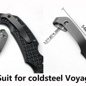 2 pcs EDC Deep Carry Pocket Clip for Voyager Knife Pocket Knife Clip Folding Knife Screw Clips for Knife Maker and DIY Folding Knives with 6 Screws