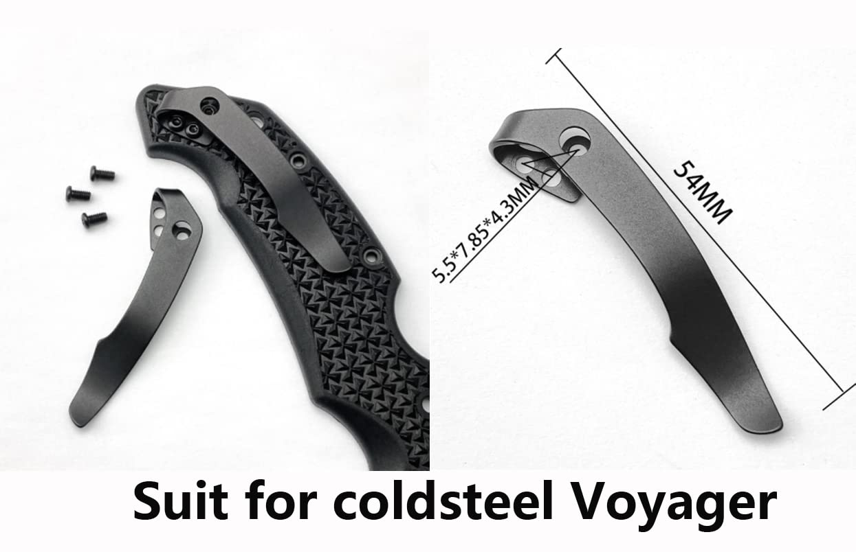 2 pcs EDC Deep Carry Pocket Clip for Voyager Knife Pocket Knife Clip Folding Knife Screw Clips for Knife Maker and DIY Folding Knives with 6 Screws