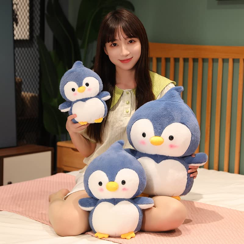 Cute Soft Penguin Stuffed Animals Penguin Plush Toys Penguin Plushies Throw Pillow Penguin Hugging Cuddly Penguin Doll Gift for Kids and Lovers in Birthday, Christmas, Valentine (Navy, 14-Inch)