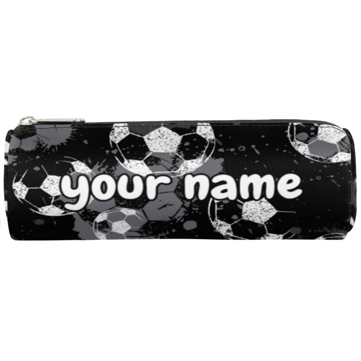 OMFUNS Sport Football Custom Pencil Case Soccer Ball Personalized Pencil Pouch for School Teen Girl Boy Kid Pencil Bag Pen Case Student Stationery Storage Cosmetic Makeup Bag Women