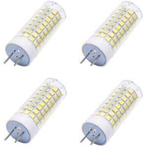 edearkar g8 led light bulbs 10w (equivalent to 100w halogen bulbs) daylight white 6000k led corn light for landscape lighting, 102 led 2835smd, ac110v, dimmable, 4-pack