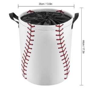 MEIKKO Baseball Hamper Laundry Basket Waterproof Collapsible with Drawstring Dirty Clothes Storage Bag for Bathroom Dorm Toy Organizer