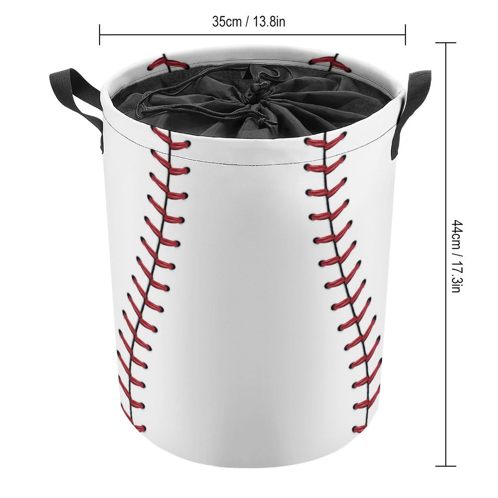 MEIKKO Baseball Hamper Laundry Basket Waterproof Collapsible with Drawstring Dirty Clothes Storage Bag for Bathroom Dorm Toy Organizer