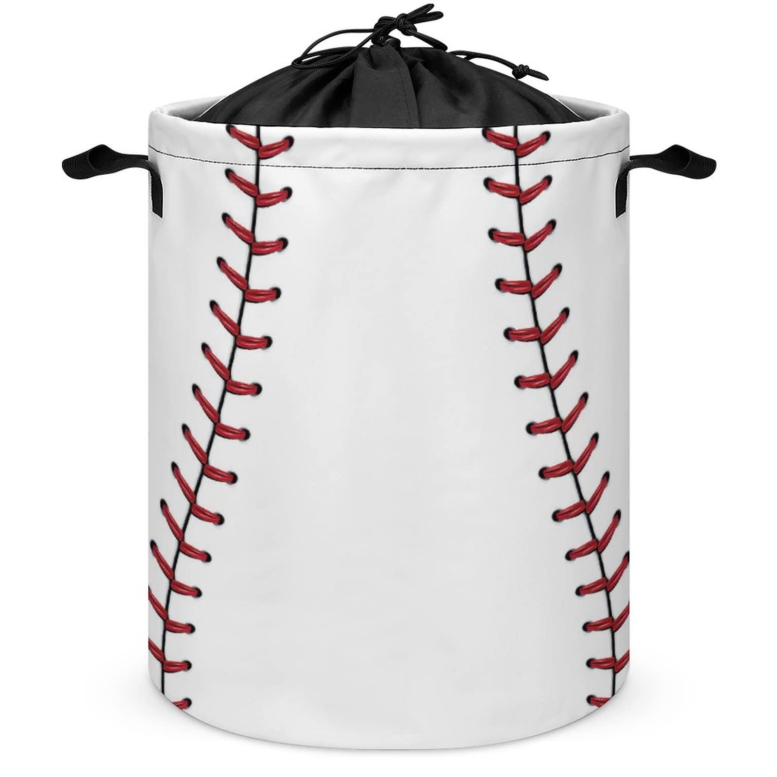 MEIKKO Baseball Hamper Laundry Basket Waterproof Collapsible with Drawstring Dirty Clothes Storage Bag for Bathroom Dorm Toy Organizer