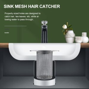 4pcs Filter Hair Catcher for Sink Drain Hair Trap Drain Hole Trap Sink Mesh Strainer Basin Drainage Strainer Sink Mesh Hair Catcher Drain Cover Mesh Sink Strainer Sink Drainer