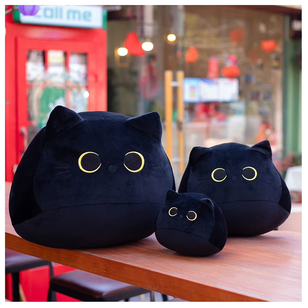 SecretCastle Black Cat Plush Toy Pillow Soft Plush Doll Cat Plushie Cat Pillow,Stuffed Animal Lifelike Toys (7.8‘’/20 cm)