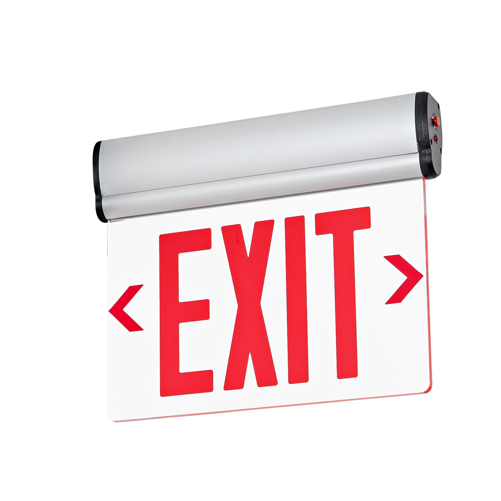 TANLUX Red Exit Signs for Business, LED Edge Lit Exit Sign, UL 924, Hardwired Emergency Exit Lights with Battery Backup, Aluminum Housing with Rotating Acrylic Clear Panel, AC 120/277V, 1 Pack